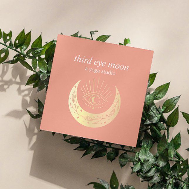 Holographic Third EYE Moon Yoga Spiritual Coach Quadratische Visitenkarte (Von Creator hochgeladen)