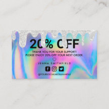 Holographic Trendy Salon Tropfen Vielen Dank