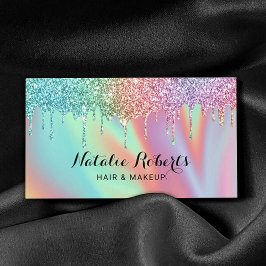 Holographic Unicorn Glitzer Tropfens Beauty Salon Visitenkarte