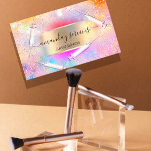 Holographic Unicorn Gold Syringe Botox B12 WELLNES Visitenkarte