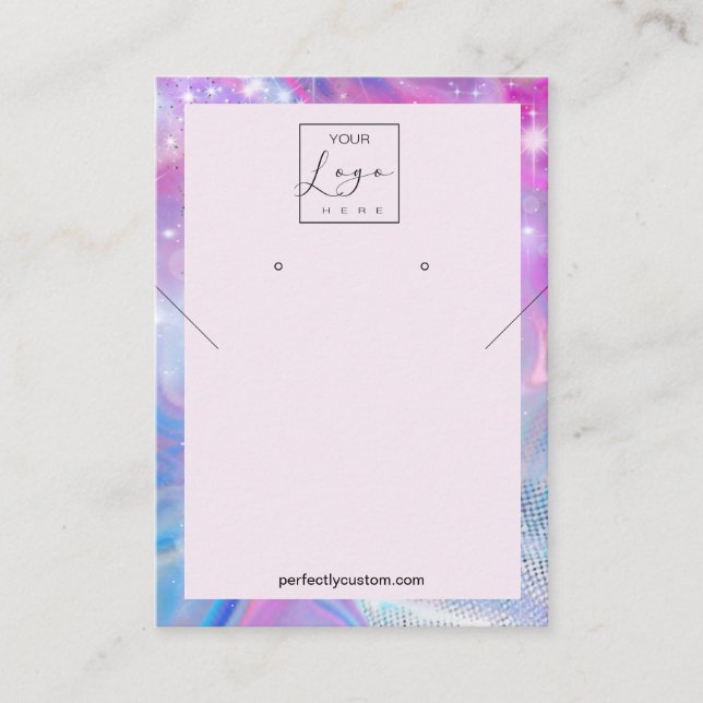 Holographic Unicorn Necklace Ohrringe Visitenkarte (Vorderseite)