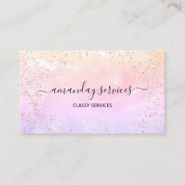 Holographic Unicorn Rainbow Confetti Boutique Bus Visitenkarte