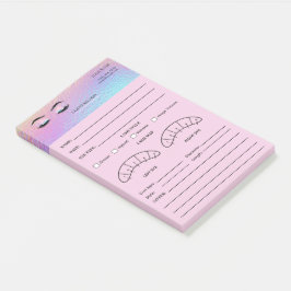 Holographic Wimpern-Klienten-Formular Post-it Klebezettel