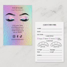 Holographic Wimpern-Klienten-Formular Visitenkarte