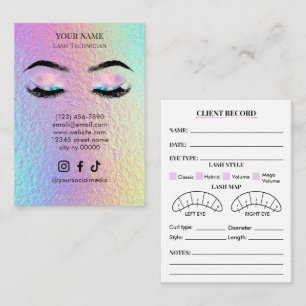 Holographic Wimpern-Klienten-Formular Visitenkarte