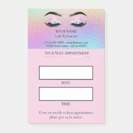 Holographic Wimperntermin Post-it Klebezettel