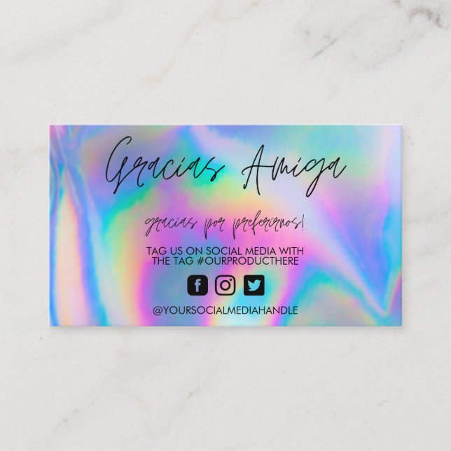 Holographie Gracias Carte de visite tendance Salon (Devant)