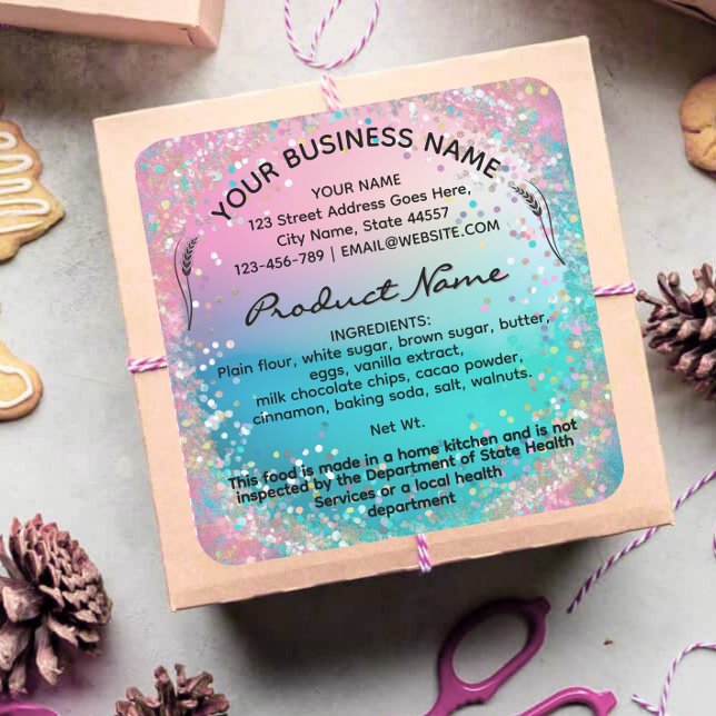 Holographique Cottage Law étiquette alimentaire au (Créateur téléchargé)