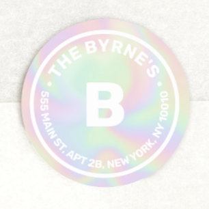 Holographique Monogramme Adresse Classic Sticker R