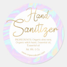 Holographique or Chic Étiquettes Sanitizer à la ma