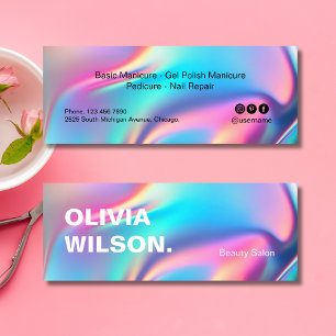 Holographische Ästhetik Social Media Icons Beauty Mini Visitenkarte