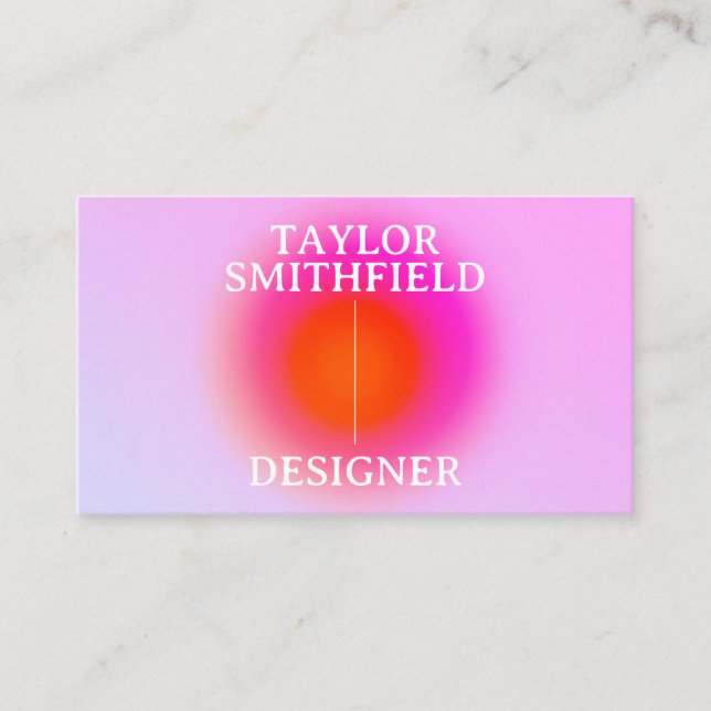 Holographische Aura Typografie Visitenkarte (Vorderseite)