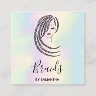 Holographische Braids Braided Hair Braider Quadratische Visitenkarte