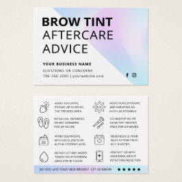 Holographische EUYebrow Tint Aftercare-Karte