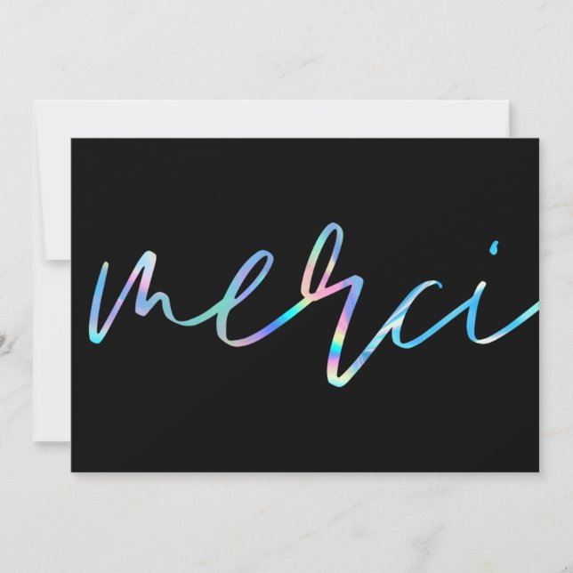 Holographische farbenfrohe Merci Custom Danke Card Einladung (Vorderseite)