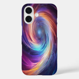 Holographische Galaxie Swirl iPhone 16 Hülle