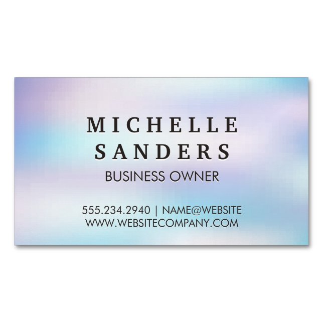 Holographische Gradient | Einfaches Hintergrundbil Magnetische Visitenkarte (Vorderseite)