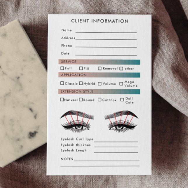 Holographische Gradient Eyelash Extension Client M Visitenkarte (Holographic Gradient Eyelash Extension Client Map Business Card)