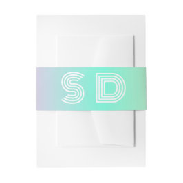 Holographische Gradient Monogram Chic Wedding Einladungsbanderole