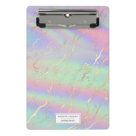 Holographische Iridescent Opal | PERSONALISIERT Mini Klemmbrett