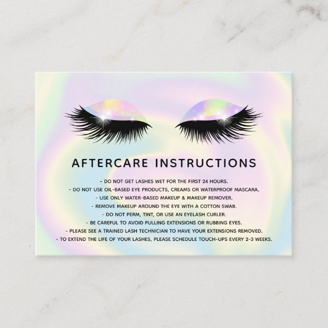Holographische Läsionen Schönes Auge Aftercare Empfehlungskarte (Vorderseite)