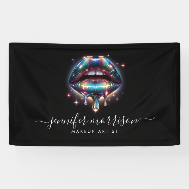 Holographische Lippen Makeup Artist, Schönheit Banner (Horizontal)