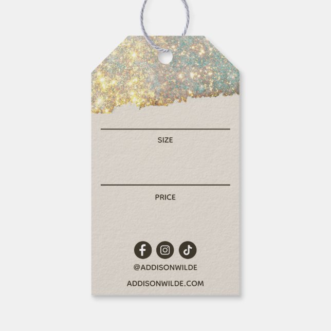 Holographische Signatur-Skript Modernes Price Hang Geschenkanhänger (Rückseite)