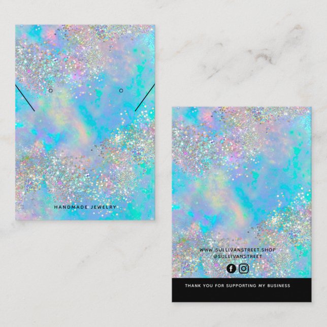 Holographische Stone Necklace Ohrringe Display Car Telefonnummerkarte (Vorne/Hinten)