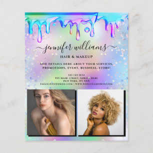 Holographische Tropfen für das Logo "Custom Foto" Flyer