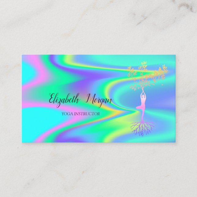 Holographischer Yoga-Instruktor, Silhouette Trea W Visitenkarte (Vorderseite)