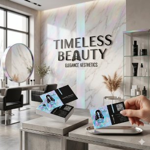 Holographisches Opal-Frisörsalon-Stylist Modernes Visitenkarte