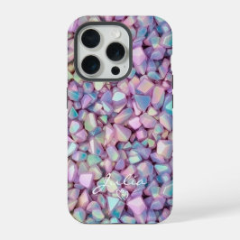 Holographisches Stones Muster Personalisiert iPhone 15 Pro Hülle