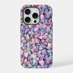 Holographisches Stones Muster Personalisiert iPhone 15 Pro Hülle
