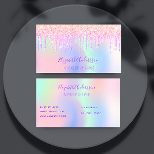 Holograpisch-rosa Tropfen machen Haare Visitenkarte