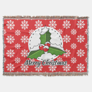 Holon Red White Snowflakes Pattern - Merry Xmas Decke