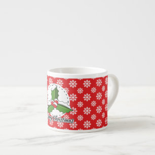 Holon Red White Snowflakes Pattern - Merry Xmas Espressotasse