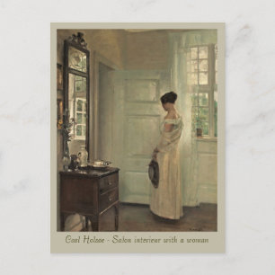 Holsøe Salon interieur avec femme CC0571 Carte pos