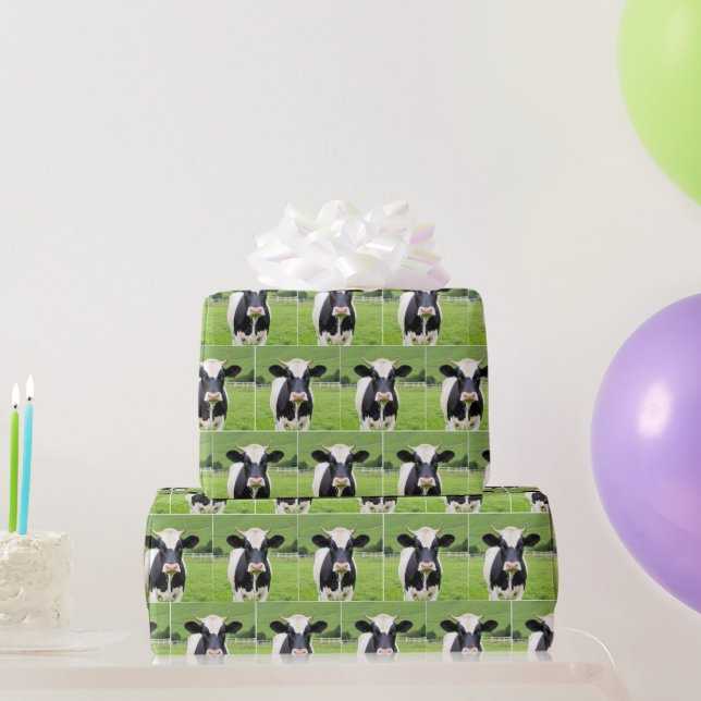 Holstein Bull in Grünweide Geschenkpapier (Partygeschenke)