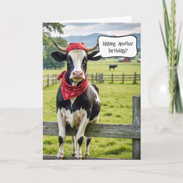 Holstein Cow Birthday Spaß Karte (Vorderseite)