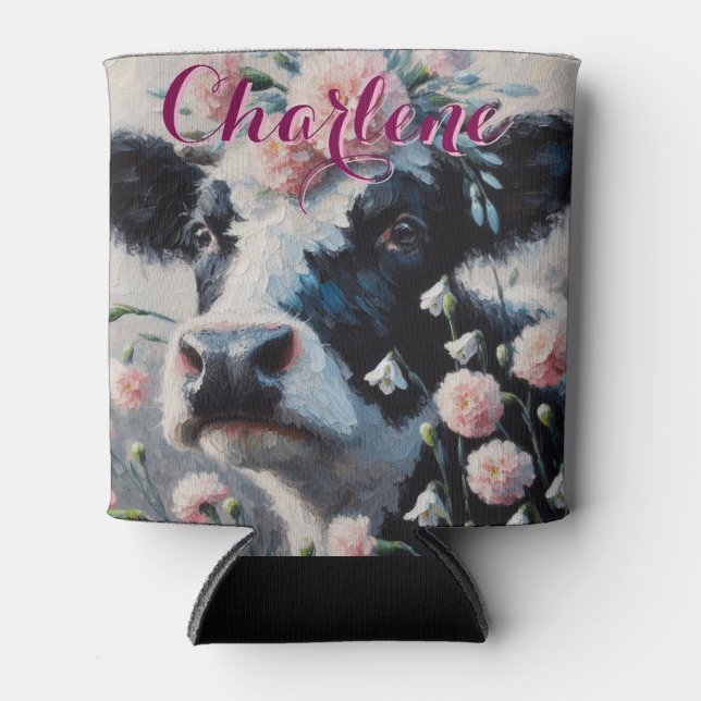 Holstein Cow Carnation Farm Personalisiert Dosenkühler (Vorderseite)