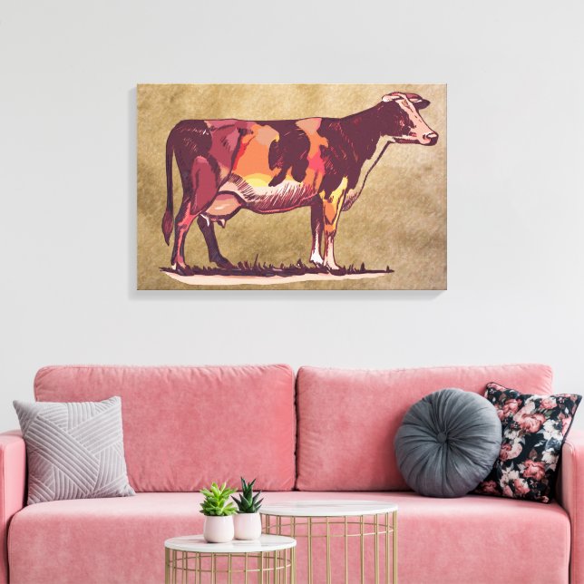 Holstein Cow Leinwanddruck (Insitu (Wohnzimmer))