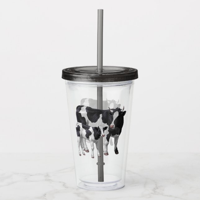 Holstein Cow & Niedlich Calf Acryltrinkbecher (Vorderseite)