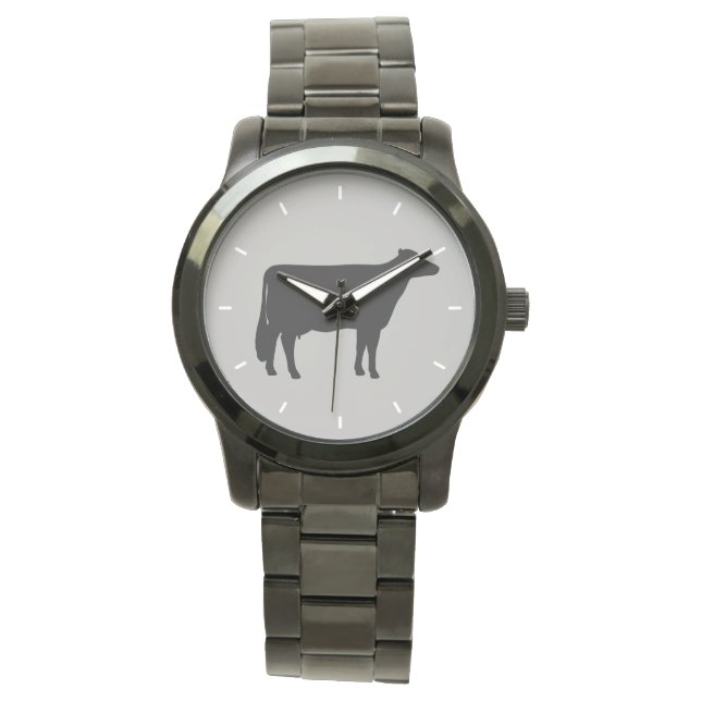 Holstein Cow Silhouette Armbanduhr (Vorderseite)