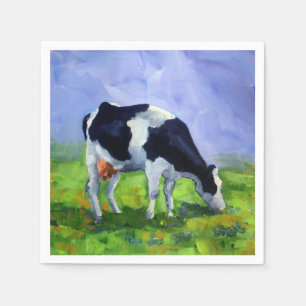 Holstein Dairy Cow, Bauer, Cattleman, Malerei Serviette