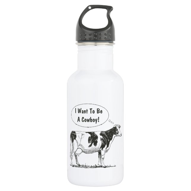 Holstein-Gedanken-Kuh fertigen es besonders an Edelstahlflasche (Vorderseite)