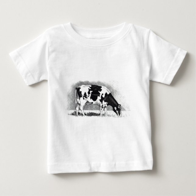Holstein-Kuh: Bleistift-Zeichnen: Bauernhof, Land Baby T-shirt (Vorderseite)