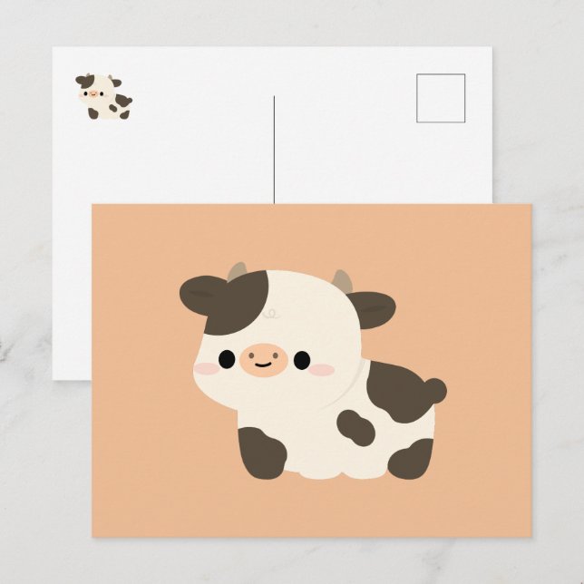 Holstein-Kuh Feiertagspostkarte (Vorne/Hinten)