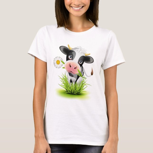 Holstein-Kuh im Gras T-Shirt (Vorderseite)