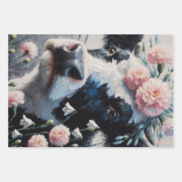 Holstein Kuh in Blume Bauernhof Geschenkpapier Set