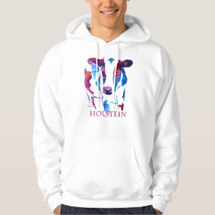 Holstein-Kuh in Lila u. in den Blues Hoodie